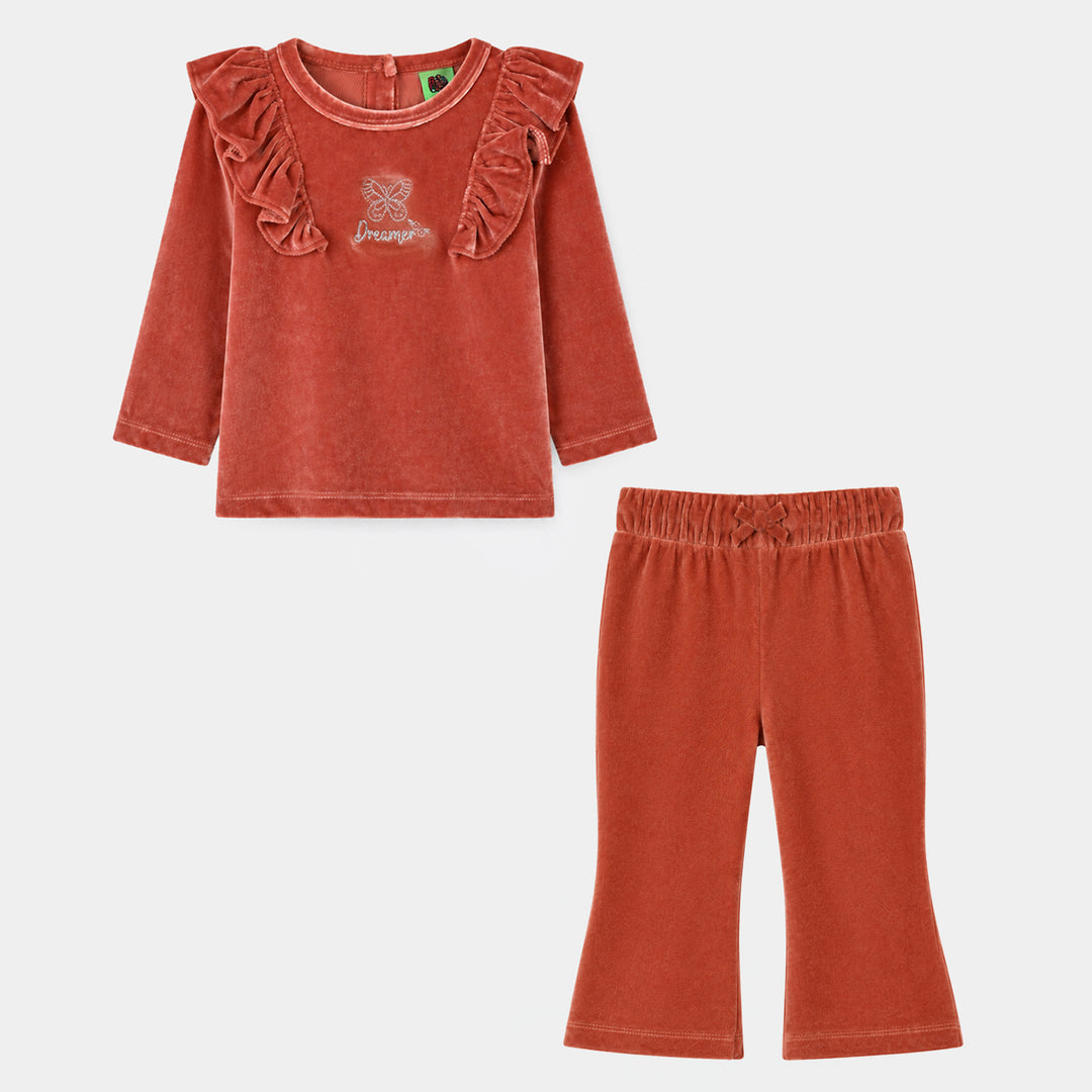 Infant Girls Velvet 2Pcs Suit Snowflakes