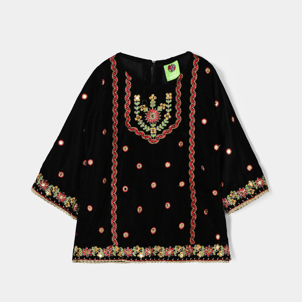 Infant Girls Velvet 2Pcs Dilnaz - BLACK