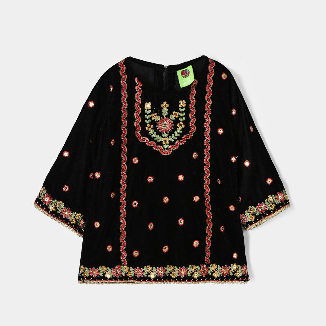 Infant Girls Velvet 2Pcs Dilnaz - BLACK