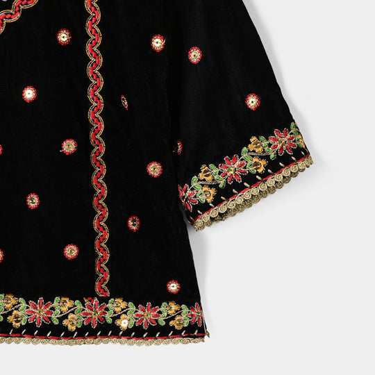 Infant Girls Velvet 2Pcs Dilnaz - BLACK