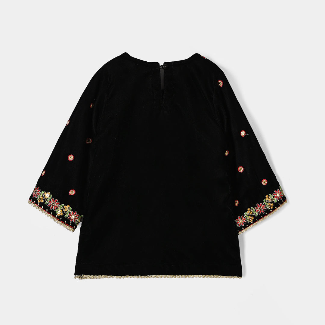 Infant Girls Velvet 2Pcs Dilnaz - BLACK