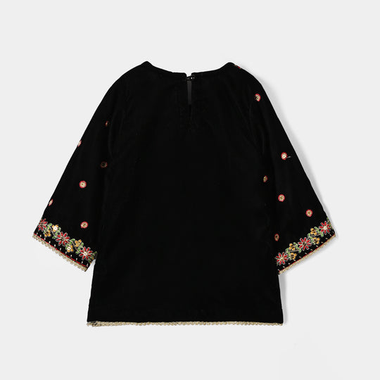 Infant Girls Velvet 2Pcs Dilnaz - BLACK