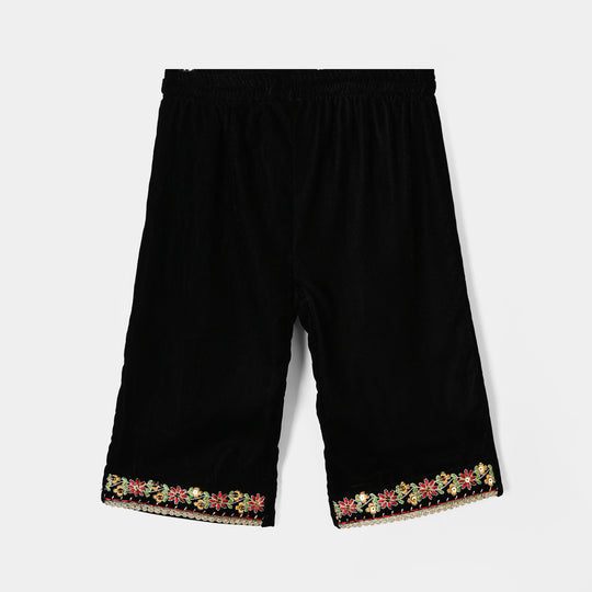Infant Girls Velvet 2Pcs Dilnaz - BLACK