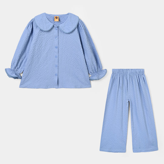Girls Polyester Co-Ord Set Breeze - Steel Blue