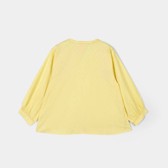 Girls Jacquard Emb Top Meadow-Yellow