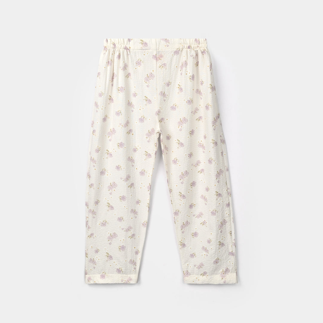 Girls Polyester Co-Ord Set Jasmine - White