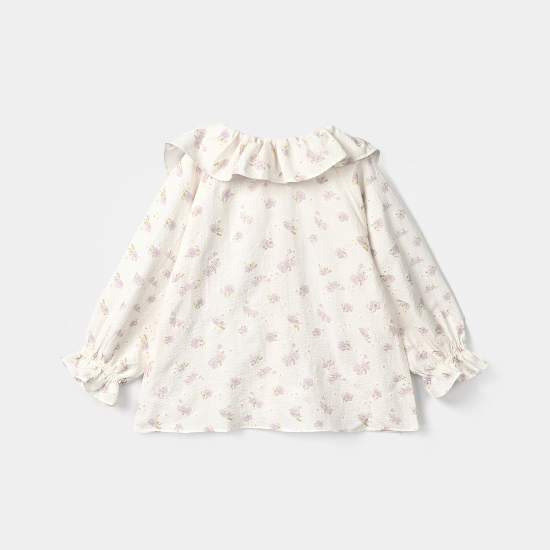 Girls Polyester Co-Ord Set Jasmine - White