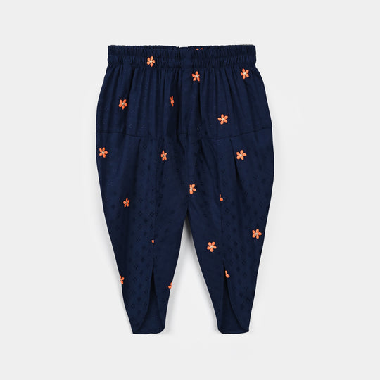 Infant Girls Jacquard Emb 2Pcs Adorable - Navy Blue
