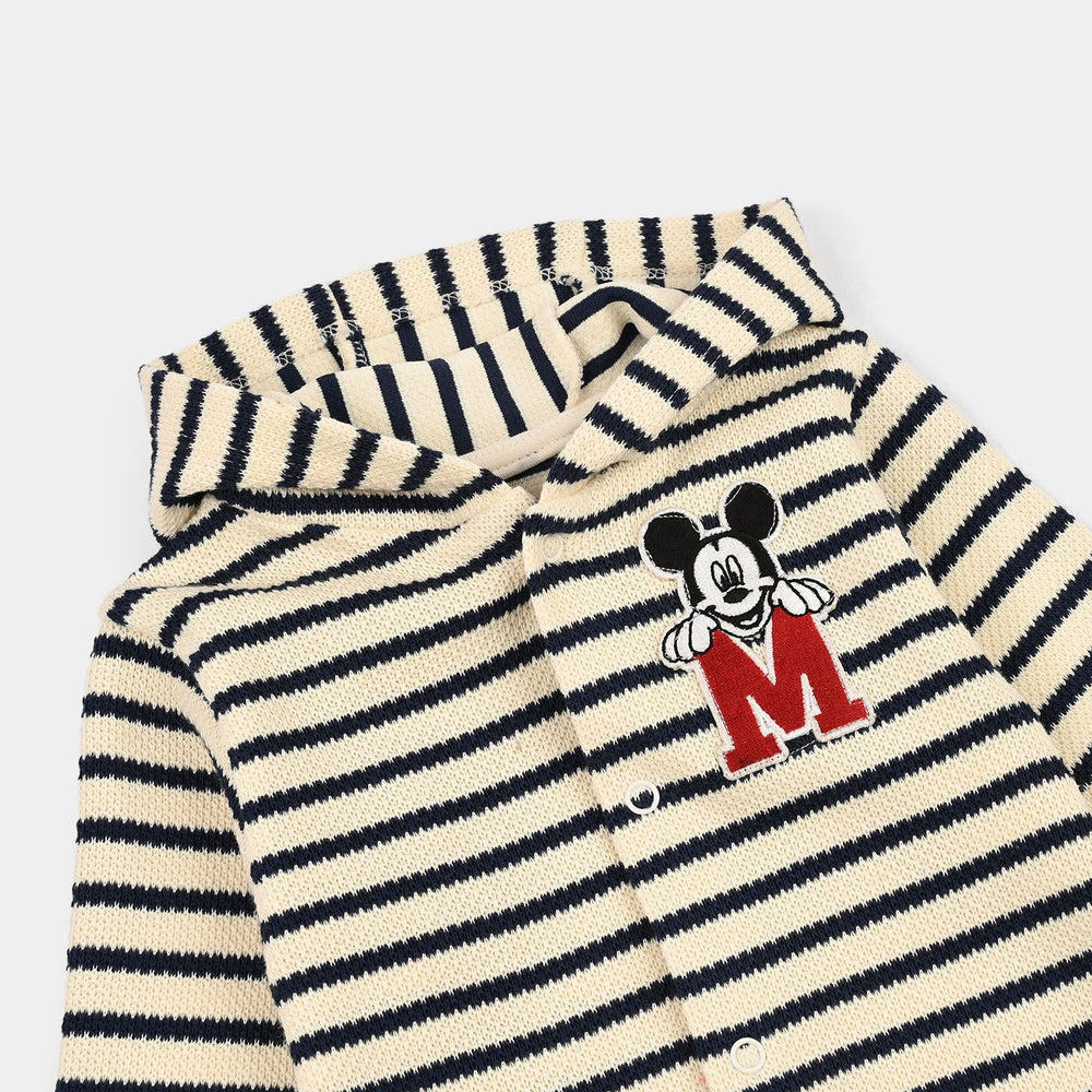 Infant Boys Yarn Dyed Rib Knitted Romper- Stripes