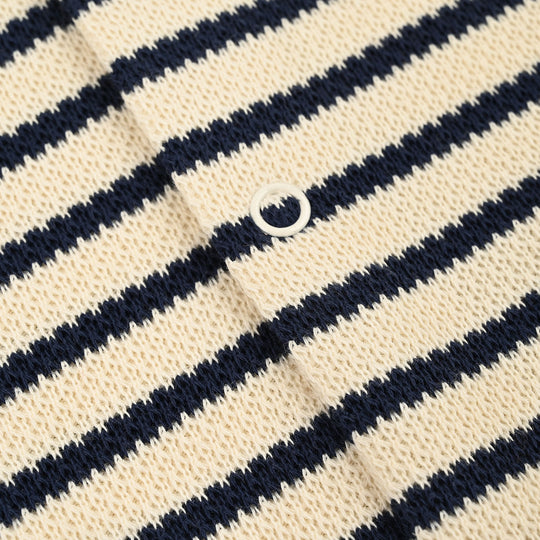 Infant Boys Yarn Dyed Rib Knitted Romper- Stripes