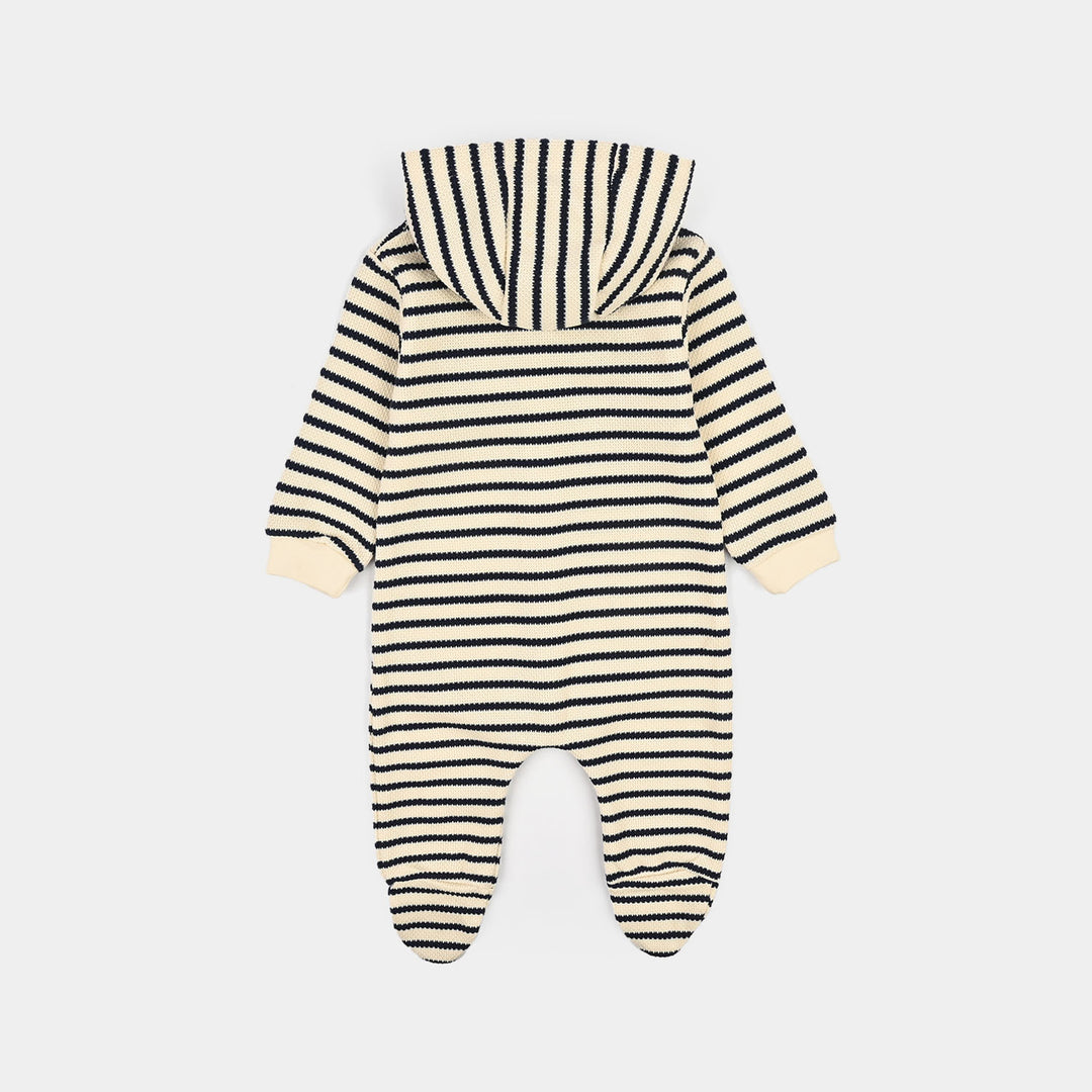 Infant Boys Yarn Dyed Rib Knitted Romper- Stripes