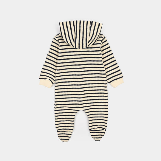 Infant Boys Yarn Dyed Rib Knitted Romper- Stripes