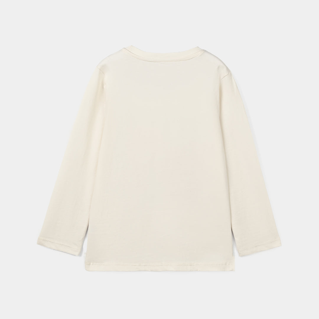 Girls Cotton Jersey T-Shirt London - Off White