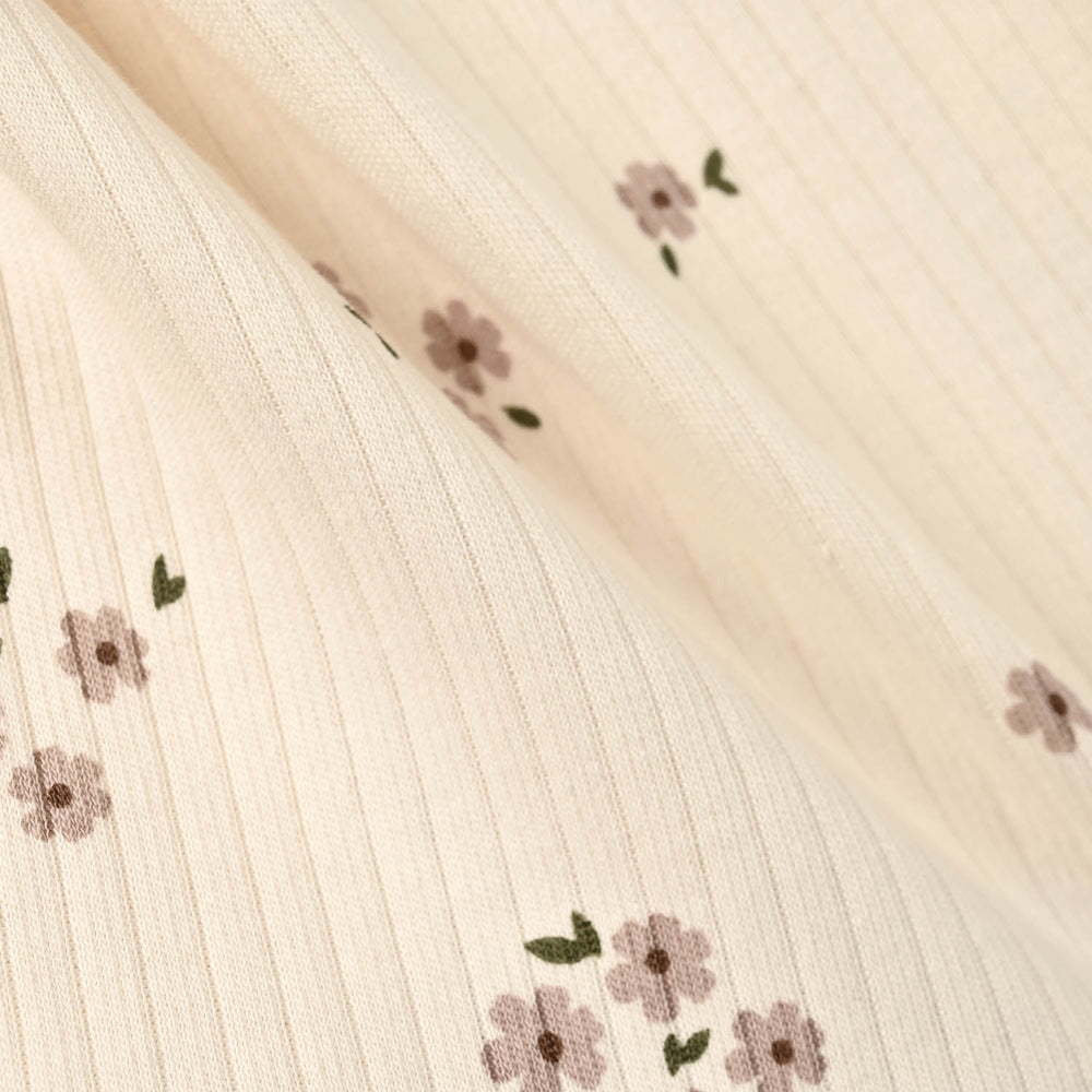 Infant Girls Rib T-Shirt Bloom - Off White