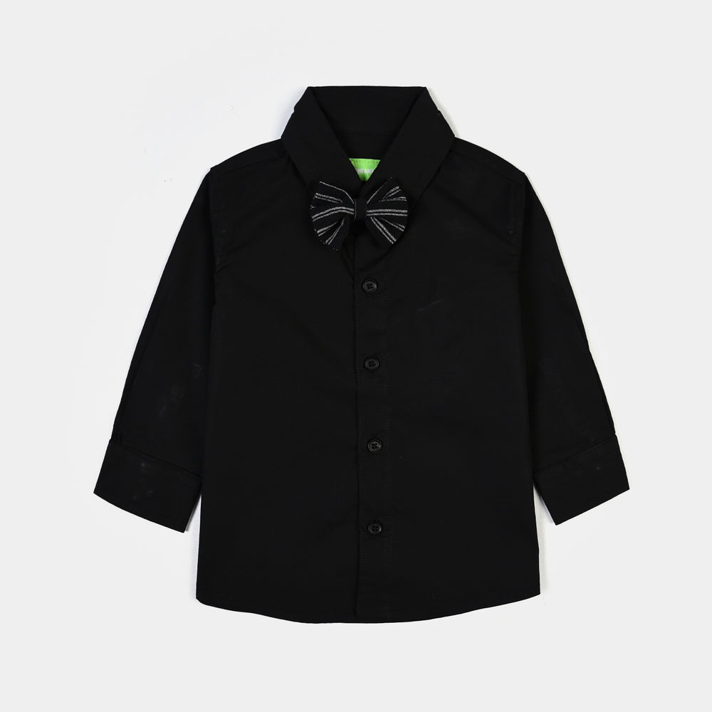 Infant Boys Yarn Dyed Suit-Linear - BLACK