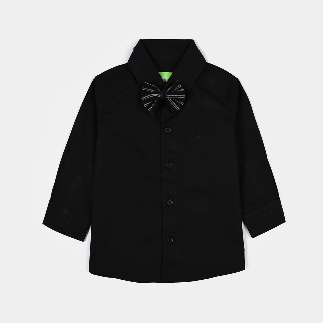 Infant Boys Yarn Dyed Suit-Linear - BLACK