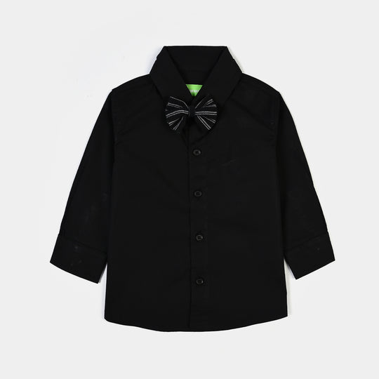 Infant Boys Yarn Dyed Suit-Linear - BLACK