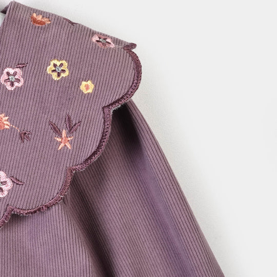 Infant Girls Corduroy 2Pc Suit-MAUVE - Purple