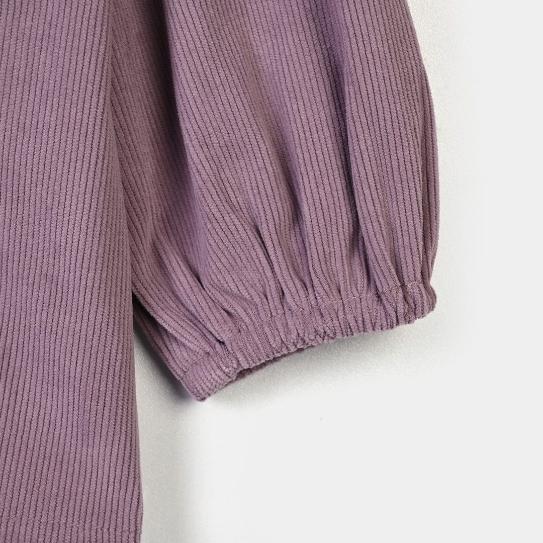 Infant Girls Corduroy 2Pc Suit-MAUVE - Purple
