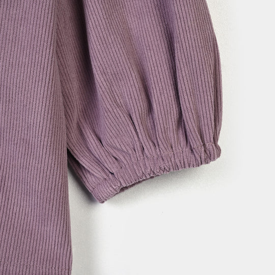 Infant Girls Corduroy 2Pc Suit-MAUVE - Purple