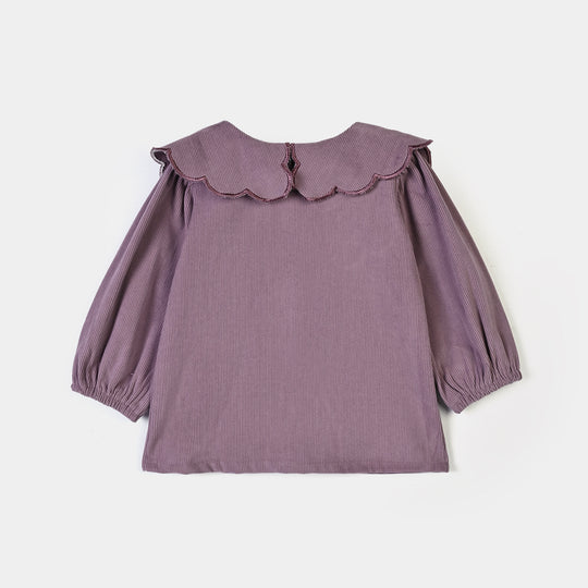 Infant Girls Corduroy 2Pc Suit-MAUVE - Purple