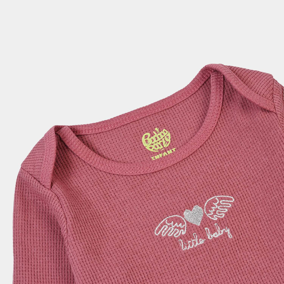 Infant Unisex Thermal Basic Romper Rosie - Rose Wine
