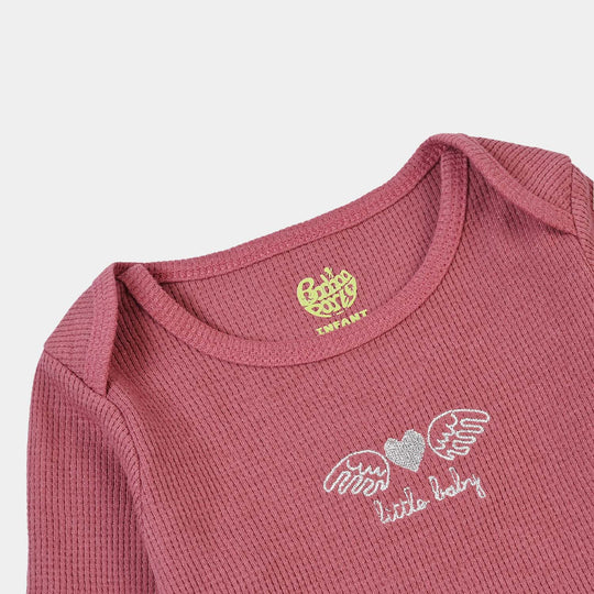 Infant Unisex Thermal Basic Romper Rosie - Rose Wine