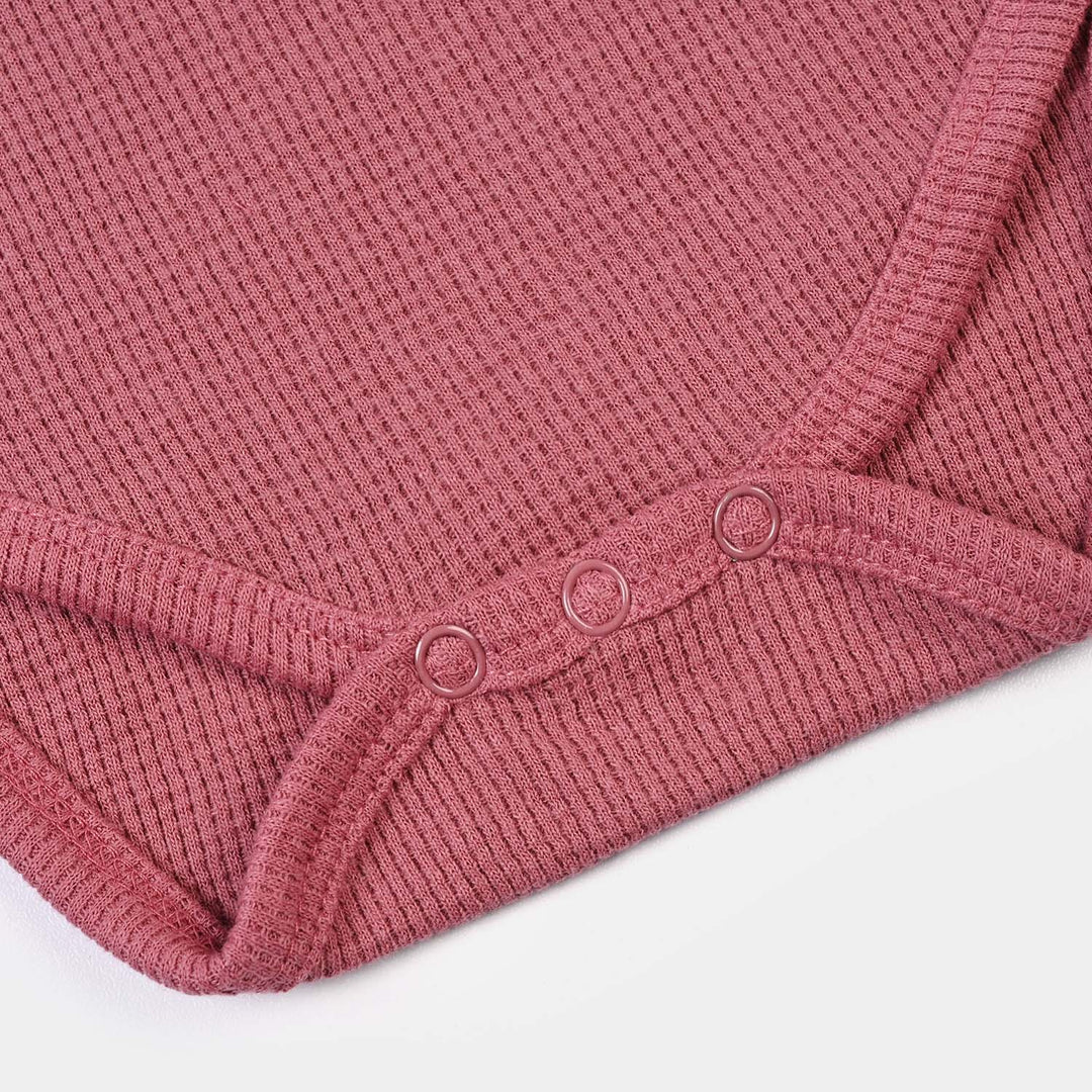 Infant Unisex Thermal Basic Romper Rosie - Rose Wine