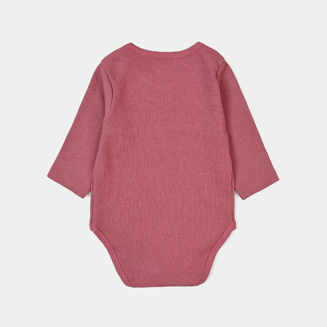 Infant Unisex Thermal Basic Romper Rosie - Rose Wine