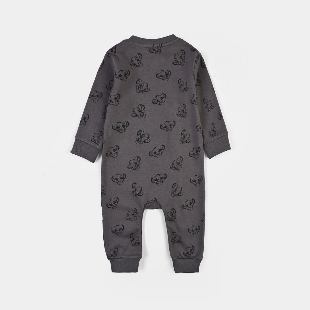 Infant Boys Cotton Interlock Knitted Romper-GREY