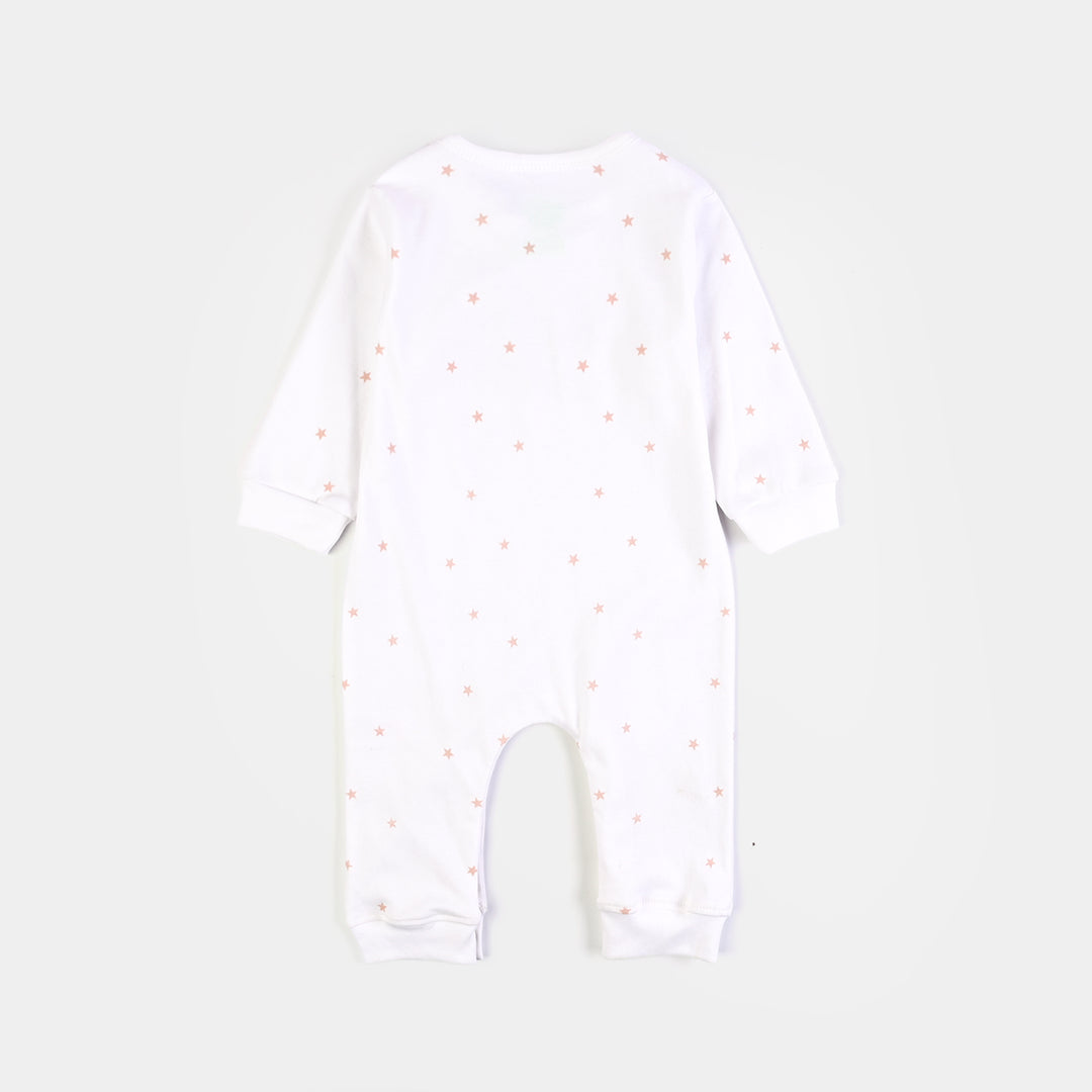 Infant Unisex Cotton Interlock Romper 2Pc Set Little Star-White Brown