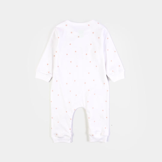 Infant Unisex Cotton Interlock Romper 2Pc Set Little Star-White Brown