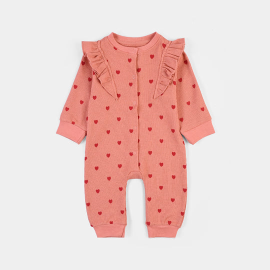 Infant Girls Thermal Knitted Romper Sweet Heart