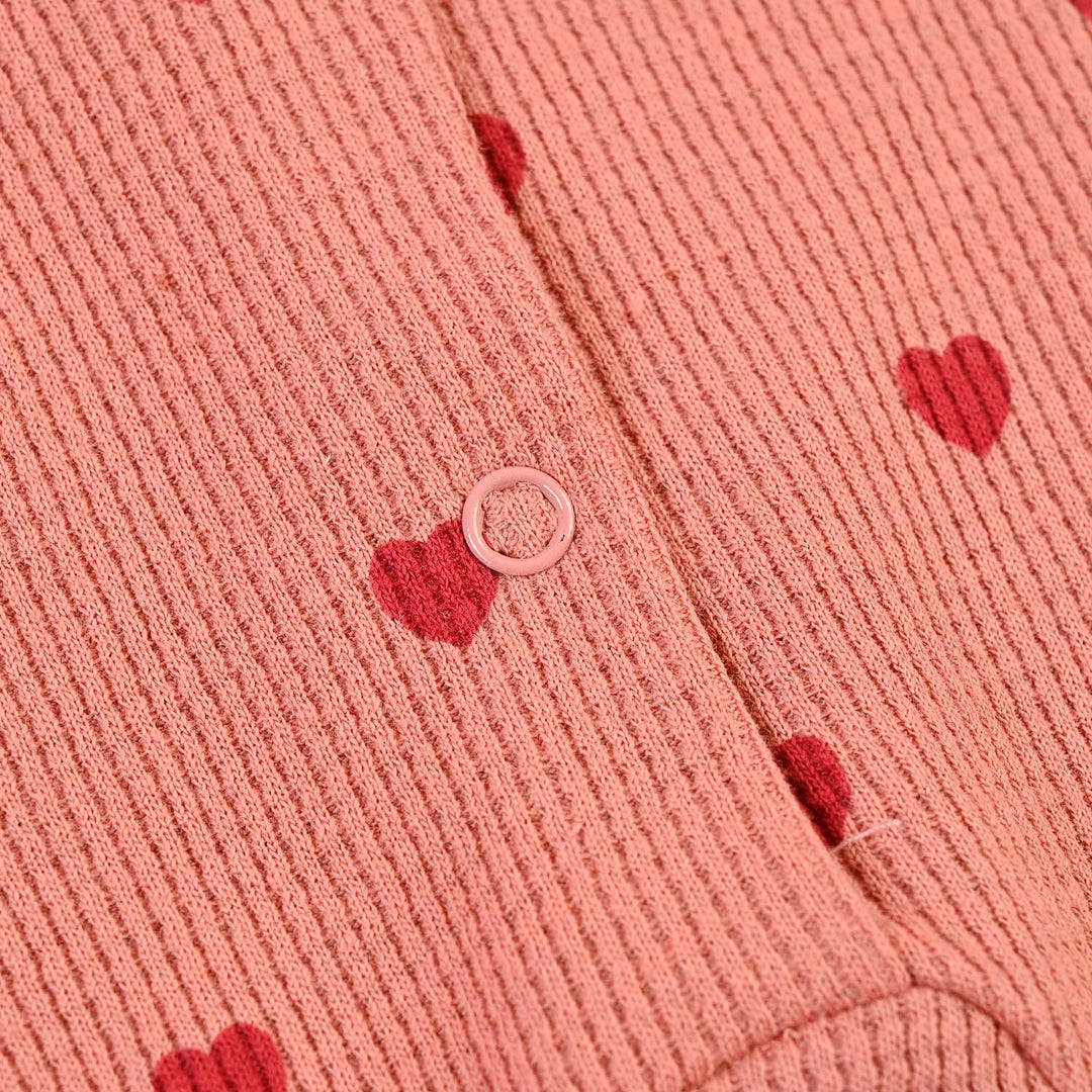 Infant Girls Thermal Knitted Romper Sweet Heart