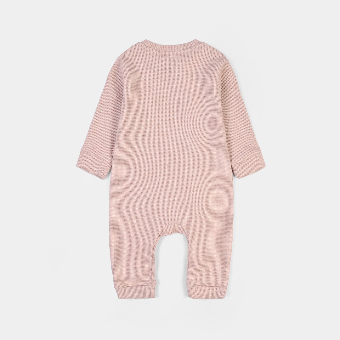 Infant Girls Rib Knitted Romper Blush - PINK