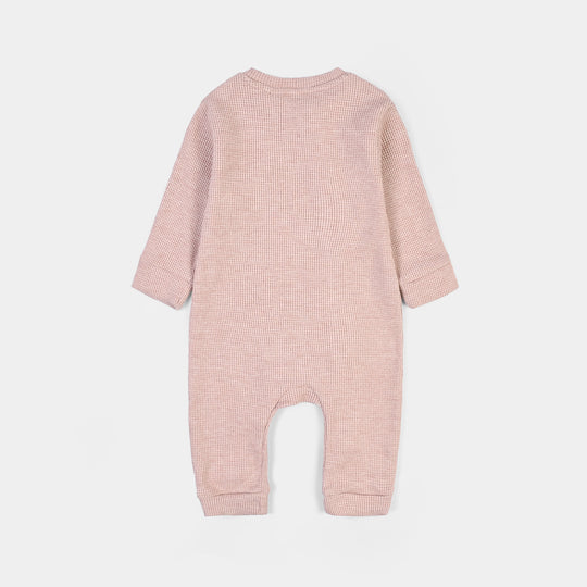Infant Girls Rib Knitted Romper Blush - PINK