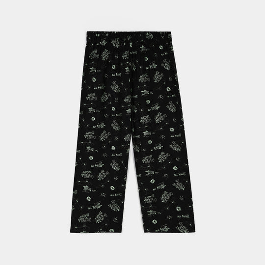 Boys Linen Viscose Nightwear Skateboard-BLACK