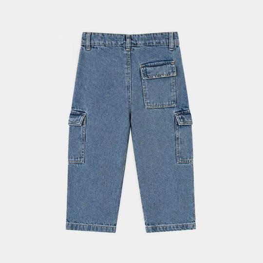 Boys Tensile Denim (Light Denim) Woven Suit-BLUE