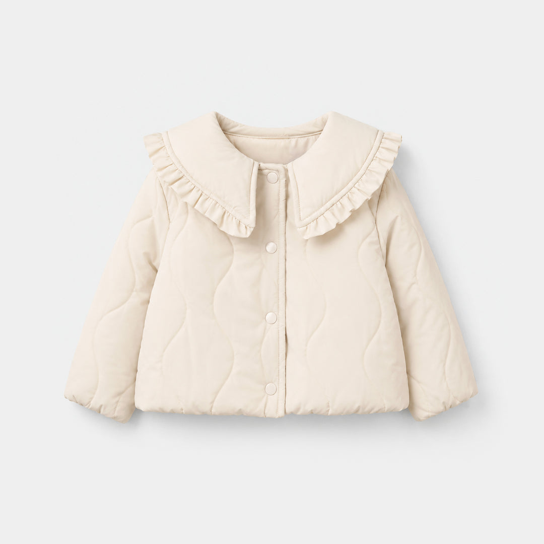Infant Girls Quilted Jacket Peter Ban - Off White