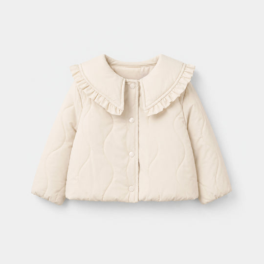 Infant Girls Quilted Jacket Peter Ban - Off White