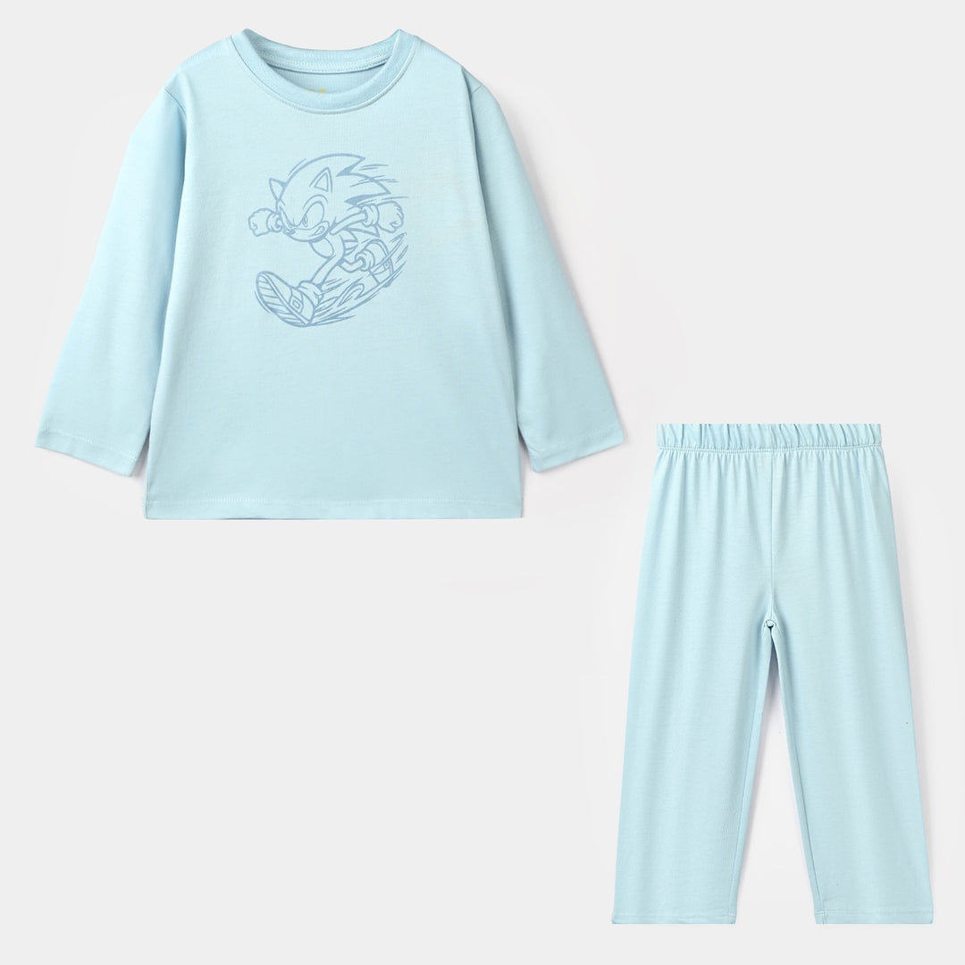 Boys Poly Cotton Jersey Night Suit Character - BLUE