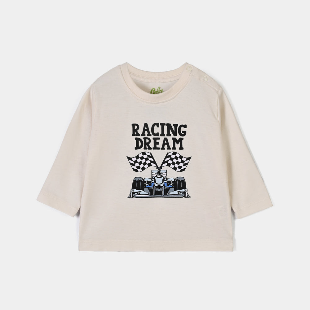 Infant Boys Poly Cotton Jersey Night Suit Racing Dream-White.Black