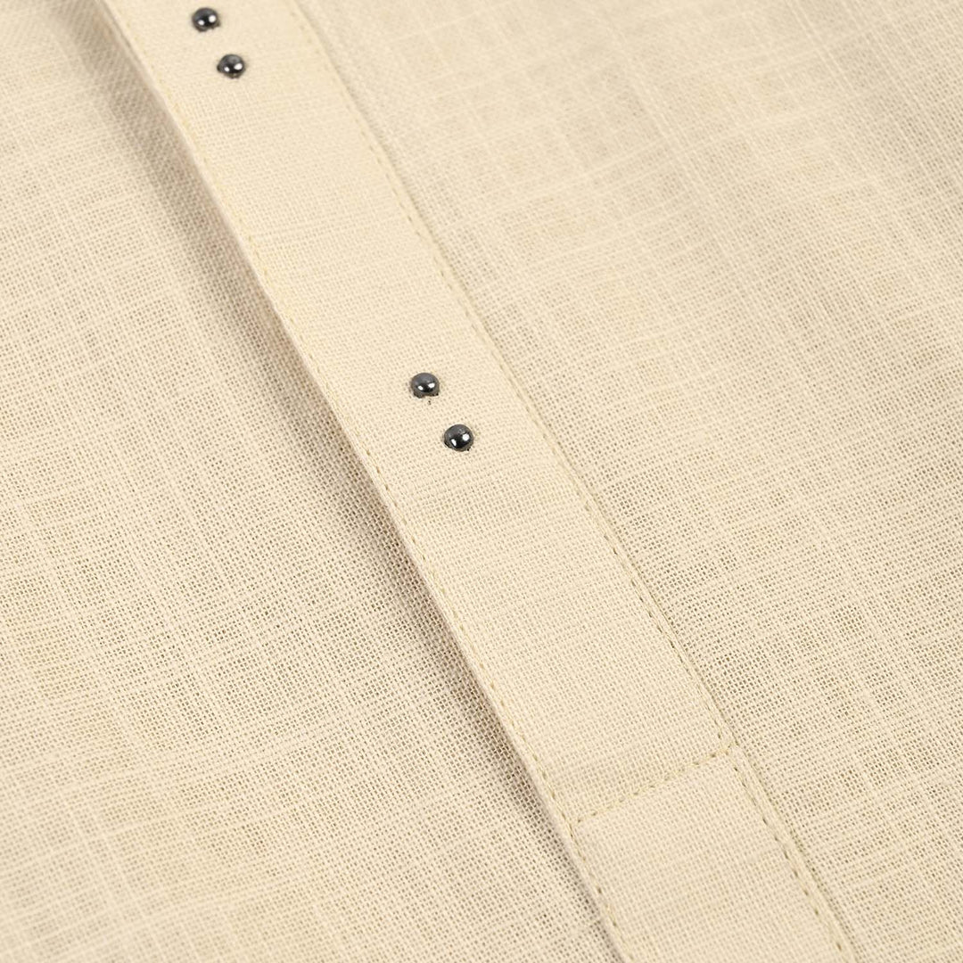 Boys Cotton Slub 3Piece Suit (Puff Print)-Beige