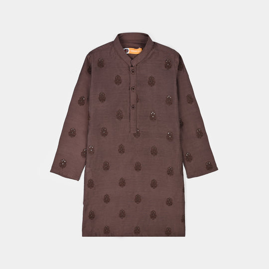 Boys Poly Cotton 2Piece Suit (Jagmag) - BROWN