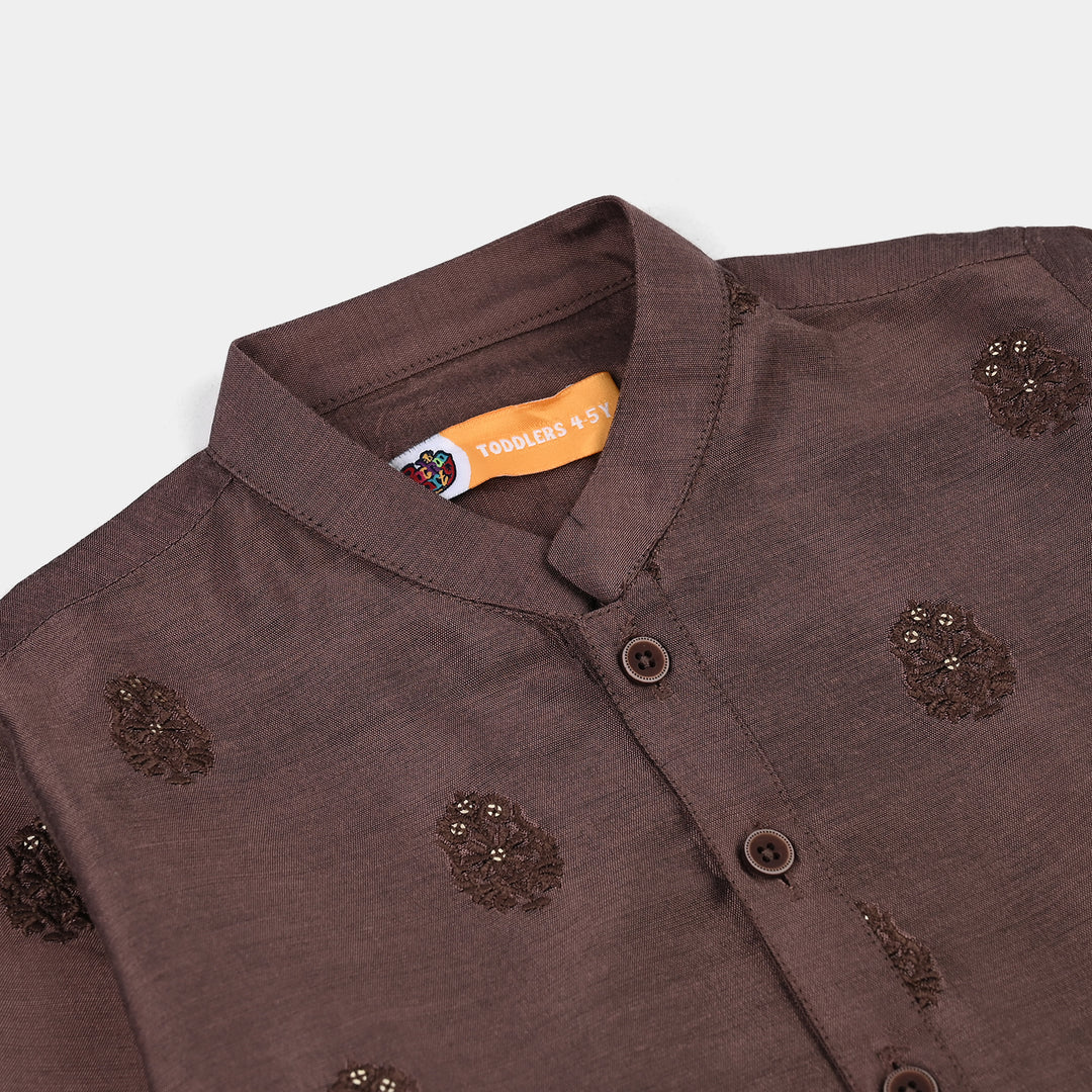 Boys Poly Cotton 2Piece Suit (Jagmag) - BROWN