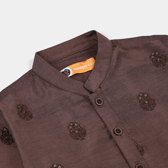 Boys Poly Cotton 2Piece Suit (Jagmag) - BROWN