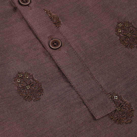 Boys Poly Cotton 2Piece Suit (Jagmag) - BROWN