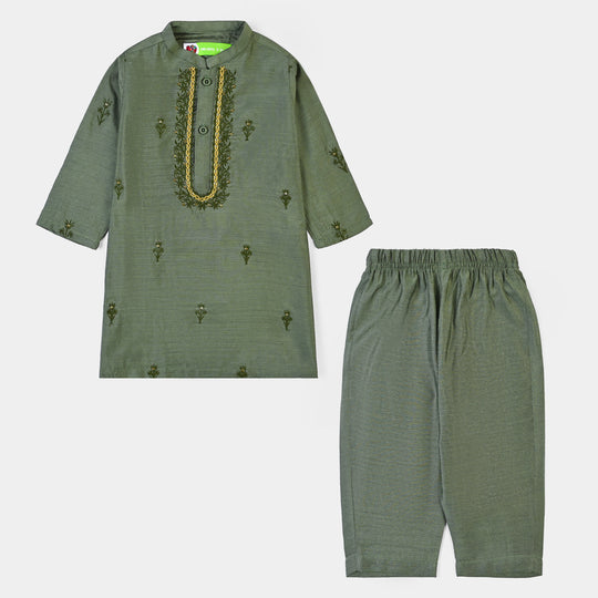 Infant Boys Poly Cotton 2Piece Suit (Dhanak) - GREEN