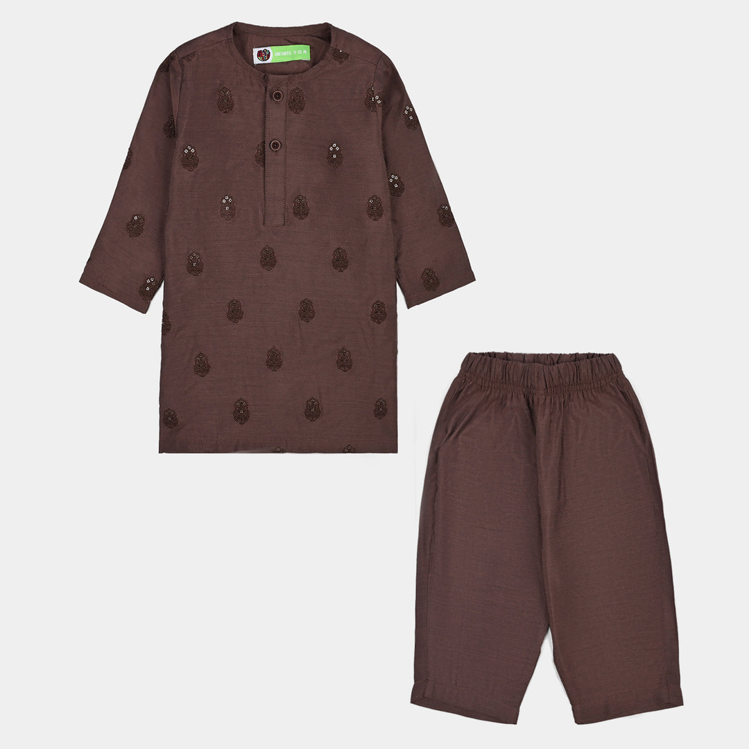 Infant Boys Poly Cotton 2Piece Suit (Jagmag) - BROWN