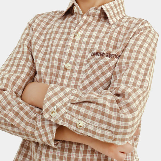 Boys Yarn Dyed Shirt (Limited Edition) - Brown Check